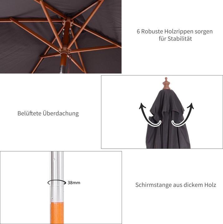 Image du produit Outsunny Parasol pliable (1.50 m)