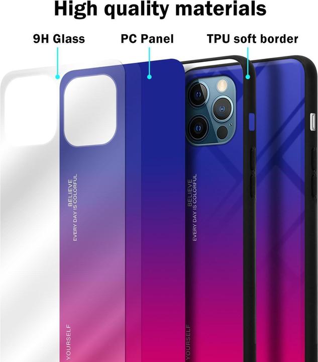 Actual product image Cadorabo TPU 2 colors glass cover (Apple iPhone 12 Pro Max)