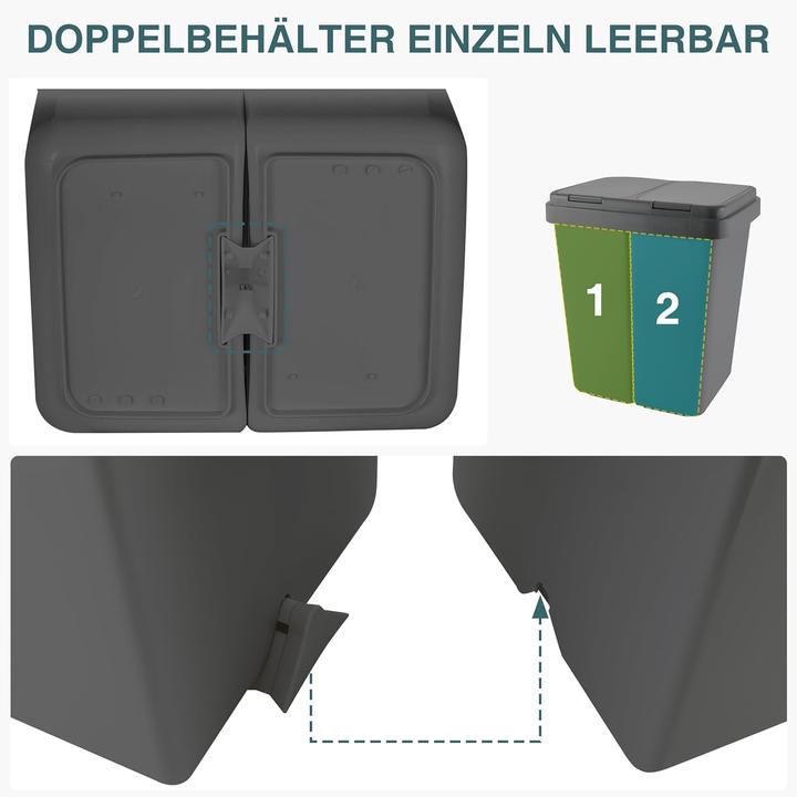 Immagine prodotto Ribelli Cestino Duo, antracite (50 l)