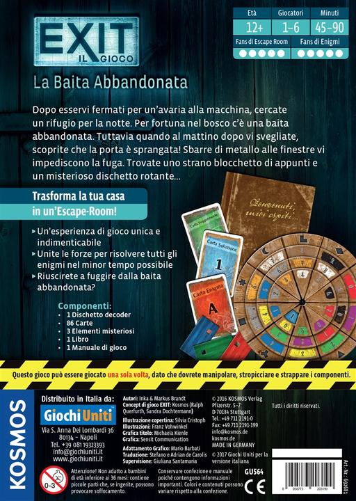 Immagine prodotto Giochi uniti Exit La baita