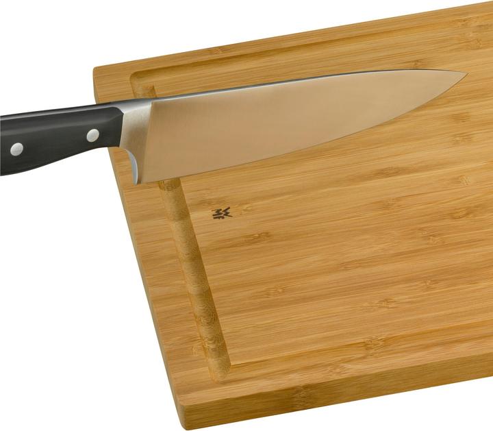 Productafbeelding WMF Snijplank rechthoekig 38x25x1,9cm houten plank medium sapgroef bamboe naturel