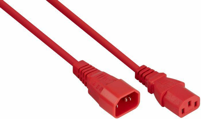 Image du produit Kabelmeister Rallonge pour appareils froids, prise mâle C14 à prise femelle C13, rouge, 0,75mmÂ². (2 m, C13)