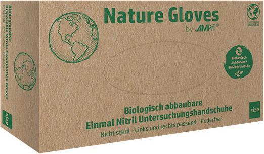 Produktbild Ampri Nitril Einweghandschuhe "Nature Gloves" / biologisch abbaubar S (Breite: 70-90 mm) (S)