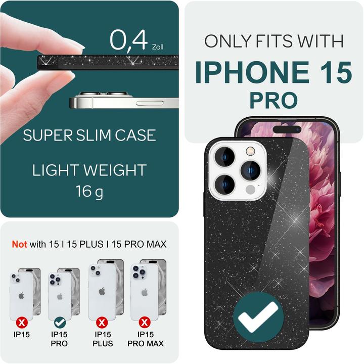 Produktbild Nalia Glitzer Hülle (Apple iPhone 15 Pro)