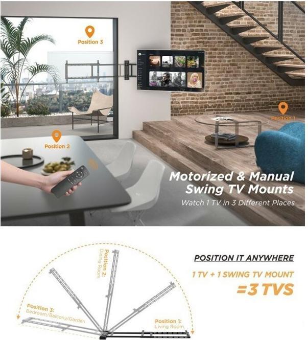 Produktbild equip 152,4cm 60Zoll-254cm 100Zoll Fixed Curved TV Wall Mount Bracket (Wand, 100", 100 kg)