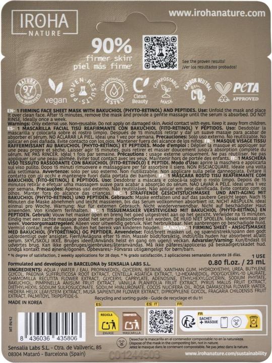 Produktbild Iroha Nature Tissue Face Mask Bakuchiol (18 ml)