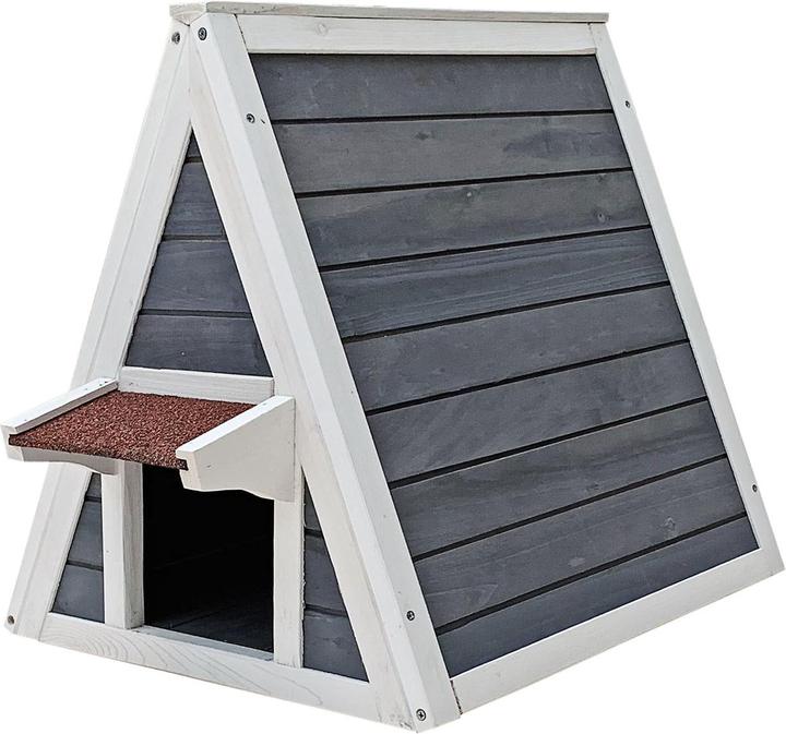Immagine prodotto Wiltec Casetta per gatti in legno resistente alle intemperie 51 x 50,5 x 48,5 cm per uso interno ed (Gatto)