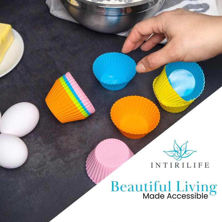 Immagine prodotto Intirilife 12 pezzi Stampi per muffin in silicone (4.50 cm)