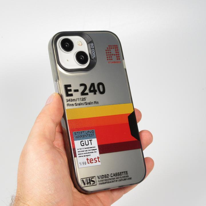 Actual product image PhoneLook Cover silicone rubber vintage video cassette E-240 (Apple iPhone 15)