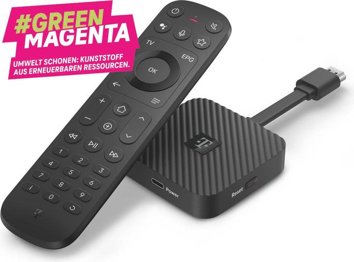 Actual product image Telekom MagentaTV Stick (2nd generation) - Black (16 GB, Android 12)