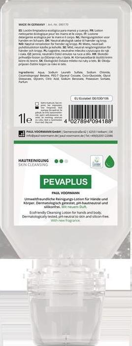 Produktbild Paul Voorman Handreinigung Pevaplus 1 l silikonfrei, pH-Hautneutral Softflasche PAUL VOORMANN (Flüssigseife, 1000 ml)