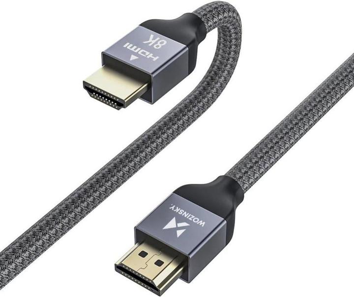 Actual product image Wozinsky HDMI 2.1 8K 60 Hz 48 Gbps / 4K 120 Hz / 2K 144 Hz 2 m silver (WHDMI-20) (2 m, HDMI)