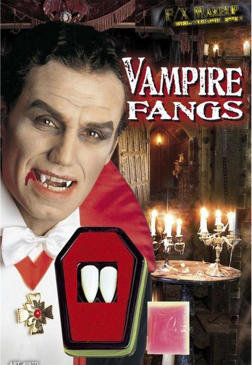 Actual product image Widmann Vampire teeth with adhesive cream