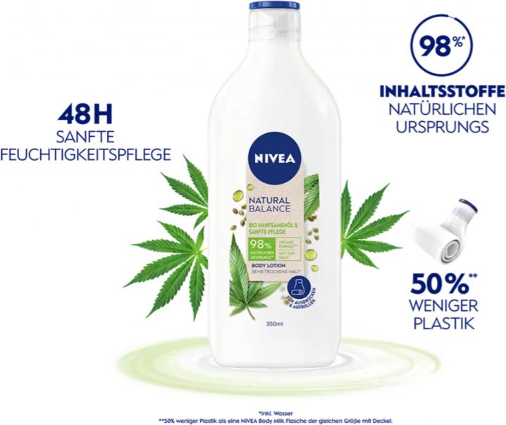 Produktbild NIVEA Natural Balance Bio Hanfsamenöl (Körpercreme, 350 ml)