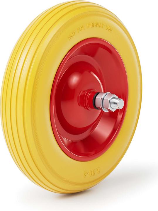 Produktbild Wiltec Schubkarren PU Rad 3.50-8 Vollgummi Polyurethan Reifen pannensicher