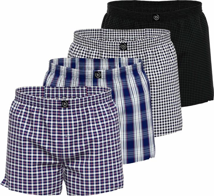 Bugatti Web-Boxershorts Casual Bequem sitzend Helsinki (XXL, 4er Pack)