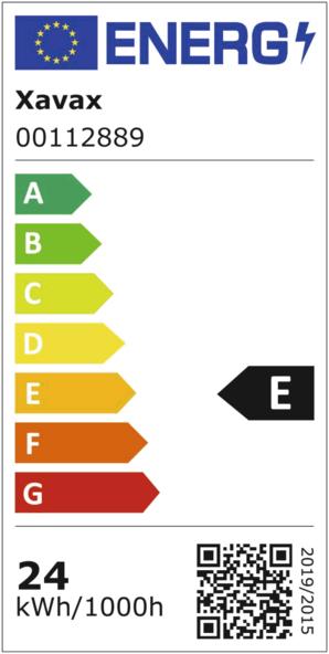 Energy Label Xavax LED lamp, G13, 2880lm replaces 58W, tube lamp T8, 150cm, daylight, glass (G13, 24 W, 2880 lm, 1 x, E)