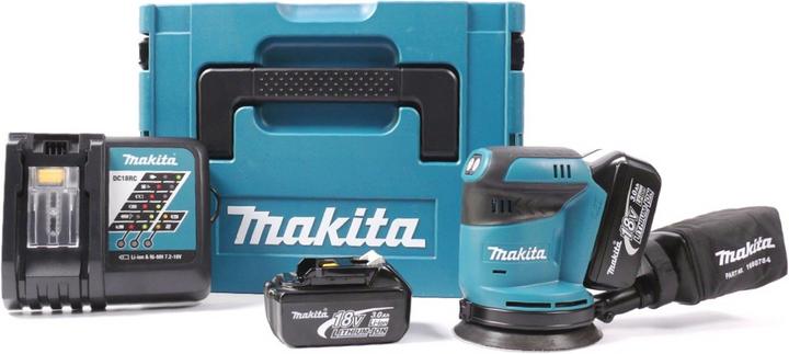 Immagine prodotto Makita BBO 180 RFJ 18V Li-ion batteria levigatrice orbitale + 2x batteria 3,0Ah + caricatore + Makpac (Levigatrici rotorbitali)