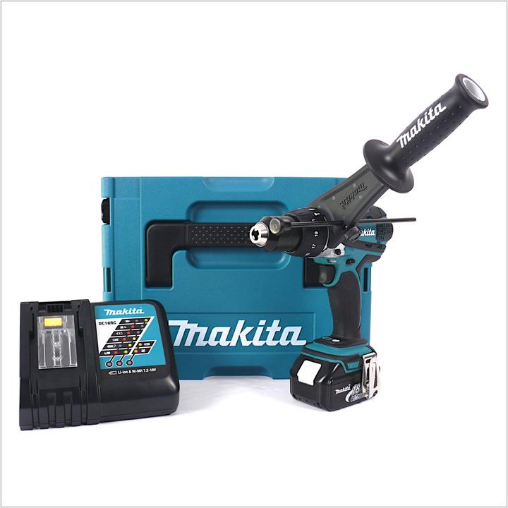 Produktbild Makita DHP 458 RF1J Akku Schlagbohrschrauber 18V 91Nm im Makpac + 1x 3,0 Ah Akku + Ladegerät (Akkubetrieb)