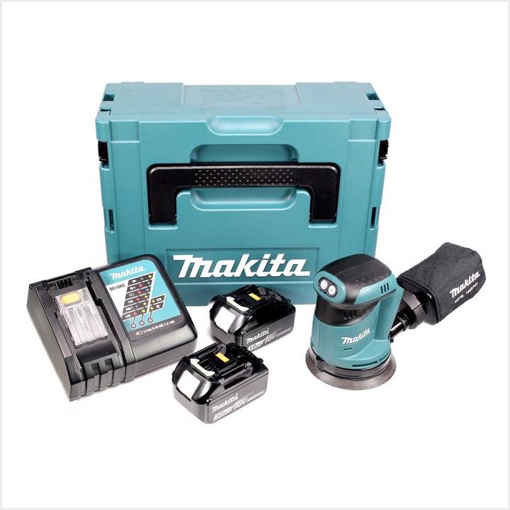 Image du produit Makita Ponceuse orbitale à batterie DBO 180 RFJ 18 V + 2x batterie 3,0Ah + chargeur + Makpac (Ponceuse excentrique)