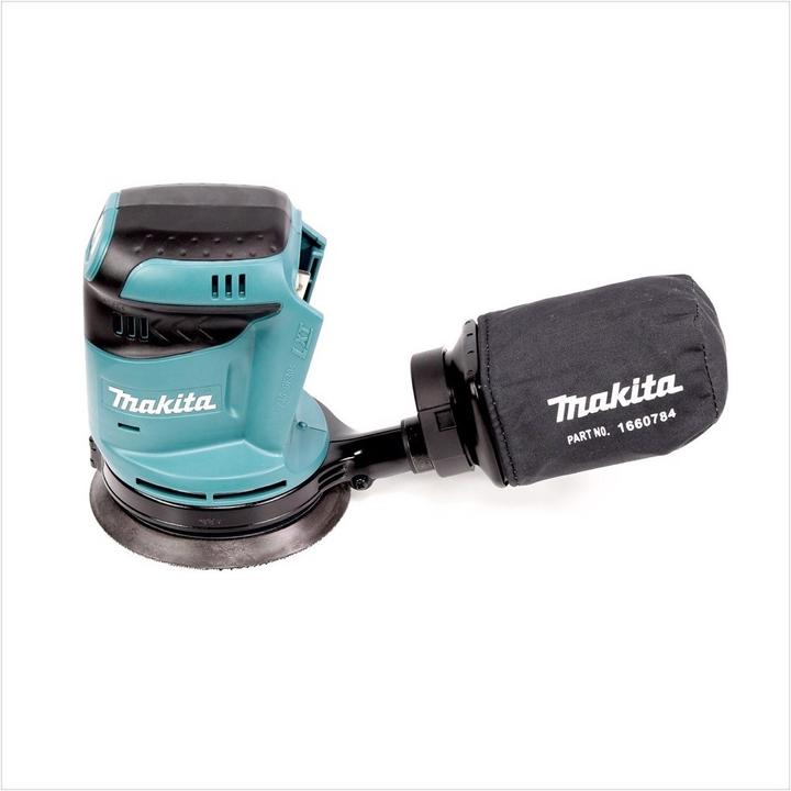 Actual product image Makita DBO 180 RM1J 18 V battery orbital sander + 1x battery 4.0Ah + charger + Makpac (Eccentric grinder)