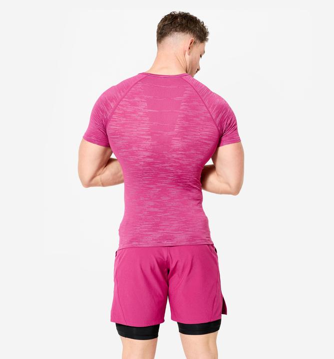 Image du produit Domyos Kompressionsshirt Herren atmungsaktiv Rundhals - lila (M)