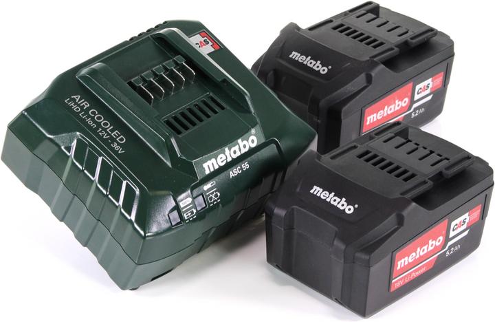 Produktbild Metabo Akku Basis Set 18V mit 2x Akku 5,2Ah ( 625592000 ) + Ladegerät ASC 55 ( 627044000 ) (18 V)