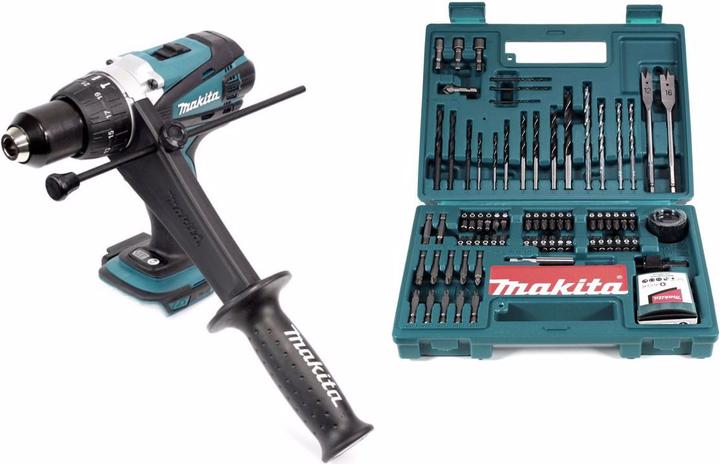 Productafbeelding Makita DHP 458 Z Accu Klopboormachine 18V 91Nm Solo + Bits & Boorset 100 stuks (Oplaadbare batterij)