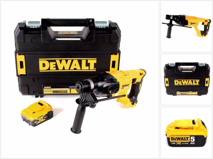 Actual product image DeWalt DCH 133 NT Battery combi hammer 18V 2,6J SDS plus Brushless + 1x battery 5,0Ah + TSTAK - without (Rechargeable battery operated)