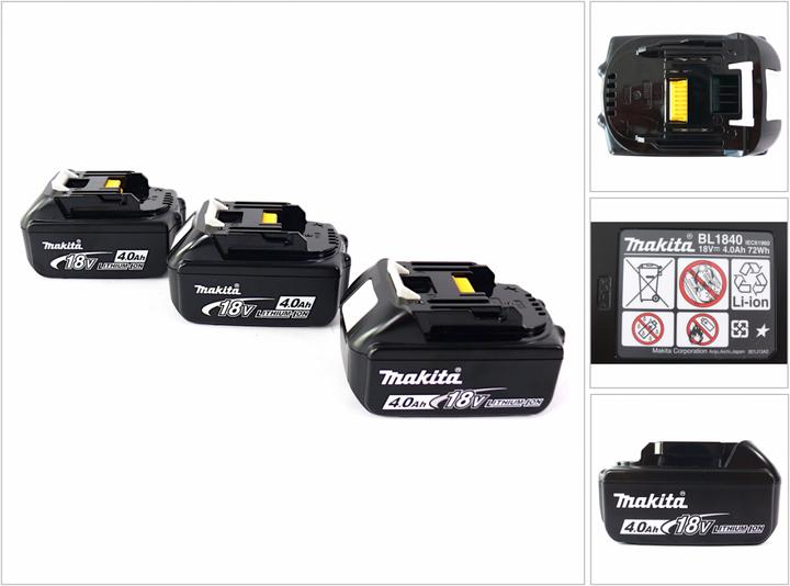 Image du produit Makita BL 1840 B 18 V - 4,0 Ah Li-Ion Batterie 3er Pack (18 V)