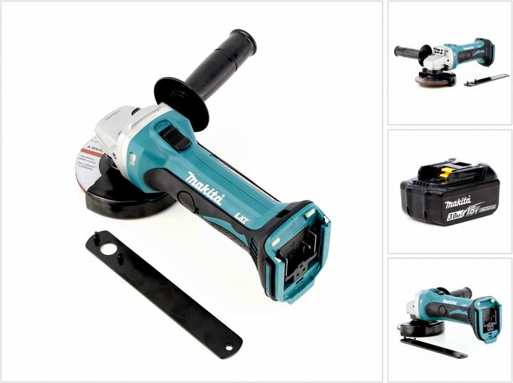 Actual product image Makita BGA 452 18V Li-ion 115 mm cordless angle grinder + 1x BL1830 B battery (115 mm)