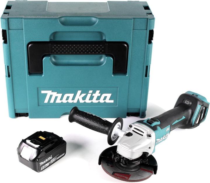 Produktbild Makita DGA 511 T1J Akku Winkelschleifer 18V 125mm Brushless + 1x Akku 5,0Ah + Makpac - ohne Ladegerä (125 mm)