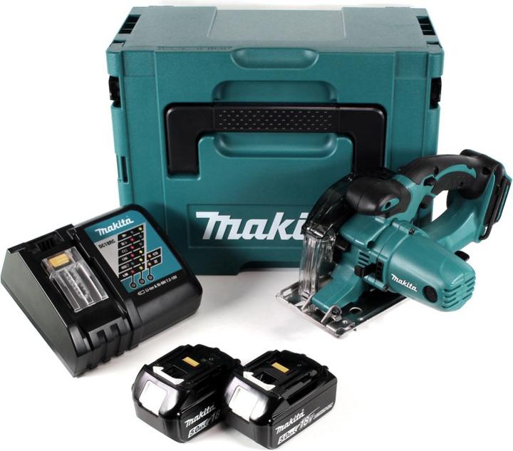 Produktbild Makita DCS 552 RTJ 18 V Akku Metall Handkreissäge 136 mm im Makpac + 2x 5,0 Ah Akku und Lader + Säge