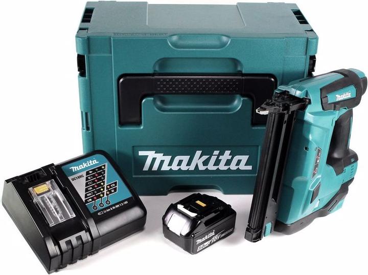 Immagine prodotto Makita DBN 500 RT1J Chiodatrice a batteria 15-50 mm 90° 18 V con 1 batteria da 5,0 Ah e caricatore in MakP