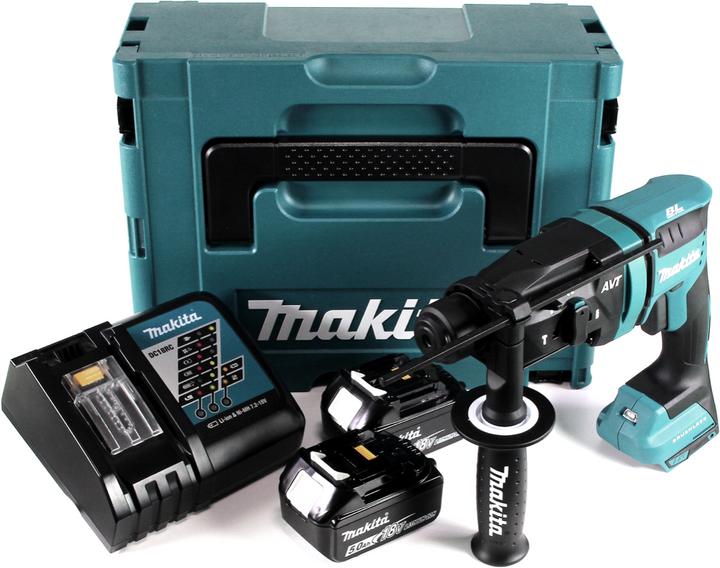 Produktbild Makita DHR 182 RTJ Akku Bohrhammer 18V 1,7J SDS plus Brushless + 2x Akku 5,0Ah + Ladegerät + Makpac (Akkubetrieb)