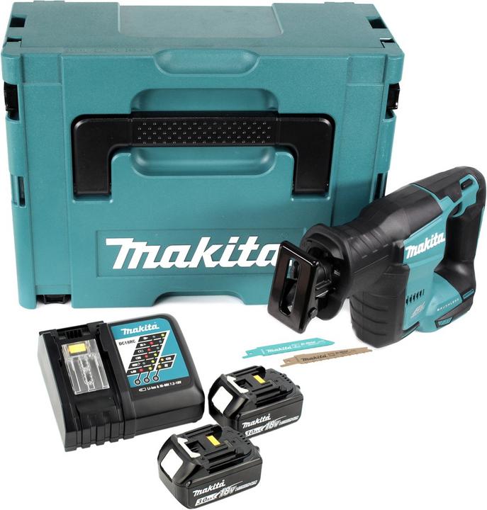Produktbild Makita DJR 188 RFJ Akku Reciprosäge 18 V Brushless Säbelsäge im Makpac + 2x 3,0 Ah Akku + Ladegerät
