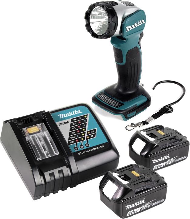 Produktbild Makita DML 802 RM Akku Lampe 18 V Li-Ion für 14,4 und 18 V Akku + 2 x 4,0 Ah Akku + Ladegerät (180 lm)