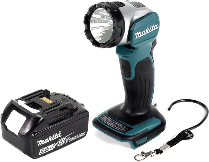 Makita DML 802 T1 Battery lamp 18 V Li-Ion for 14,4 and 18 V battery + 1 x 5,0 Ah battery - without charger (180 lm)