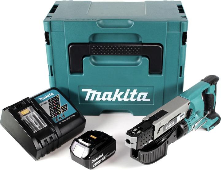 Actual product image Makita DFR 550 RM1J Battery magazine screwdriver 18V 25-55mm + 1x battery 4.0Ah + charger + Makpac (Rechargeable battery operated)