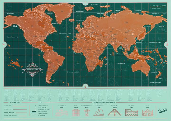 Produktbild Luckies Scratch Map Backpacker (42 x 29 cm)