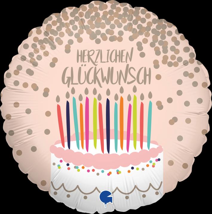 Produktbild Grabo Folienballon Ø 45 cm Herzlichen Glückwunsch (1 x)