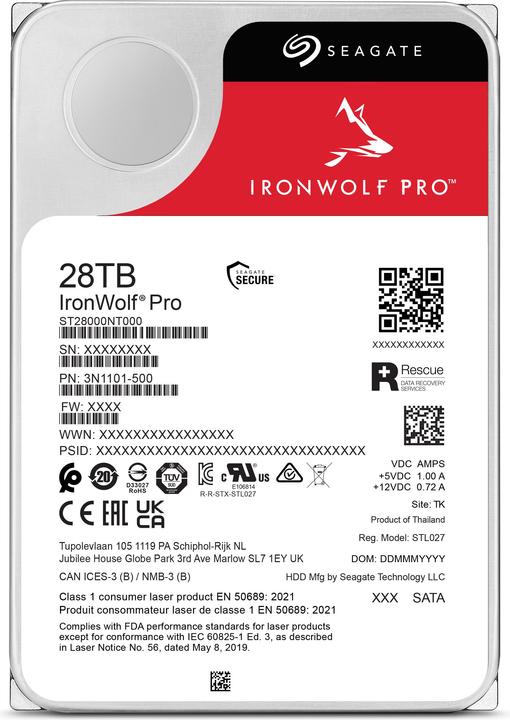 Actual product image Seagate IronWolf Pro (28 TB, 3.5", CMR)