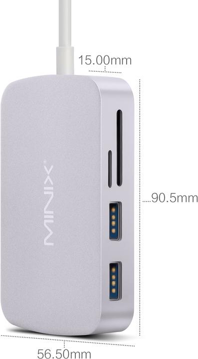 Actual product image Minix NEO-C-GGR (USB-C, 7 Ports)