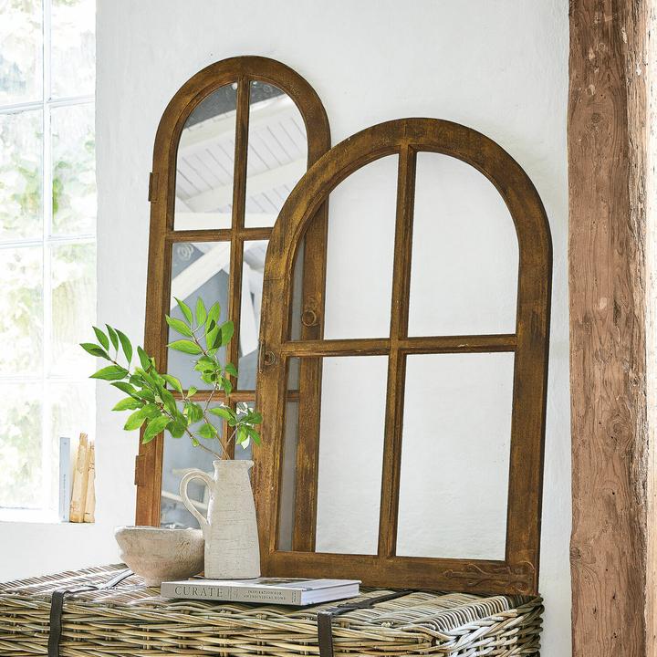 Actual product image Loberon Mirror and Deco Window Set of 2 Crowley brown/gold