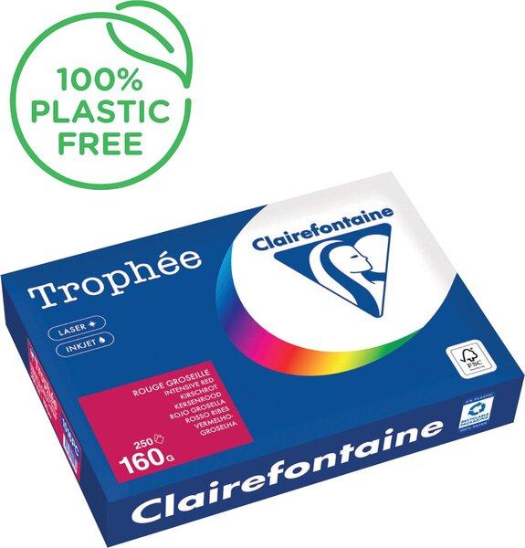 Produktbild Clairefontaine Kopierpapier Trophée kirschrot DIN A4 160 g/m² 250 Blatt (160 g/m², A4)