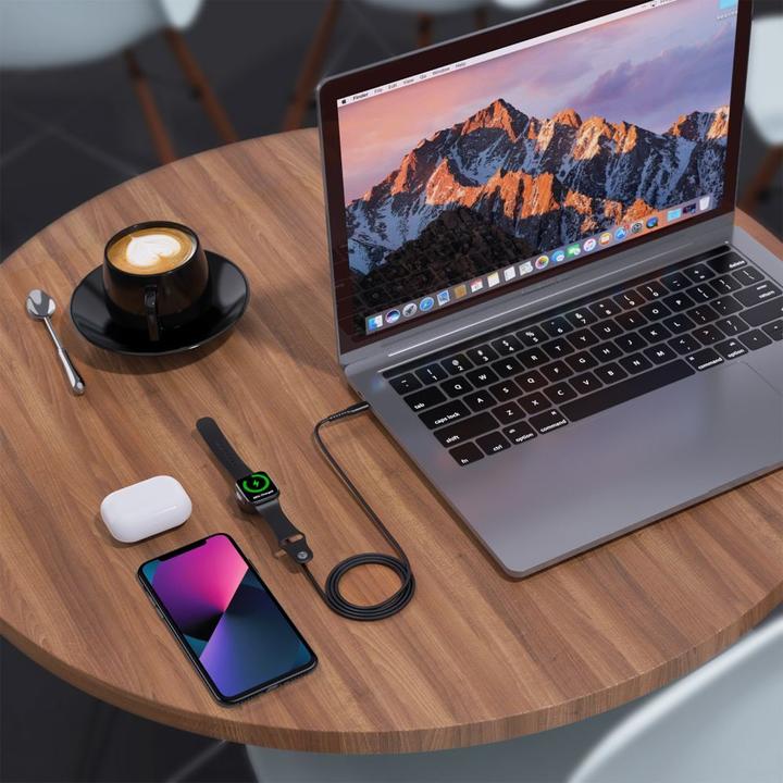 Immagine prodotto Choetech Caricabatterie wireless T319 MFI 5W per Apple Watch + cavo USB-C - nero (5 W)