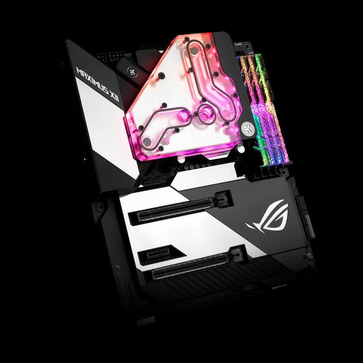 Actual product image EKWB EK Quantum Momentum VRM Bridge ROG Maximus XII Formula D-RGB - Acrylic