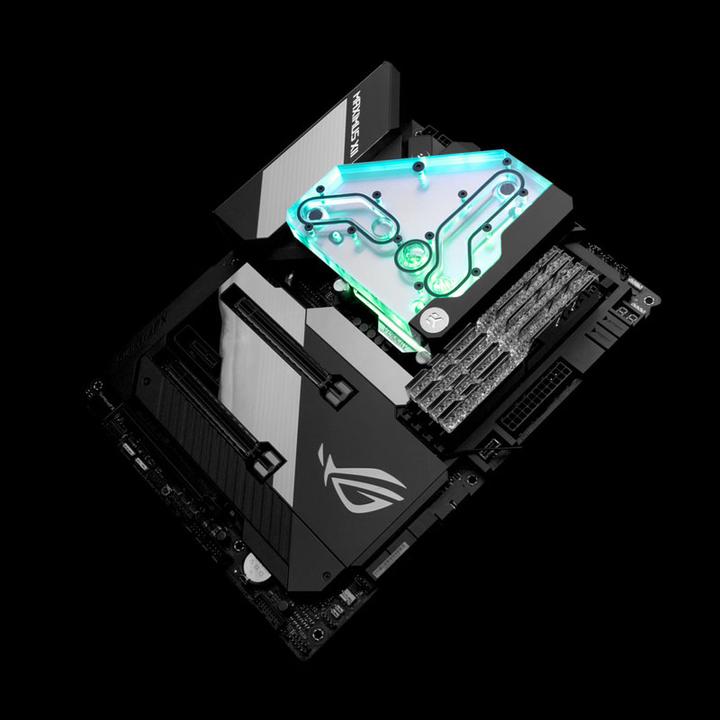 Actual product image EKWB EK Quantum Momentum VRM Bridge ROG Maximus XII Formula D-RGB - Acrylic