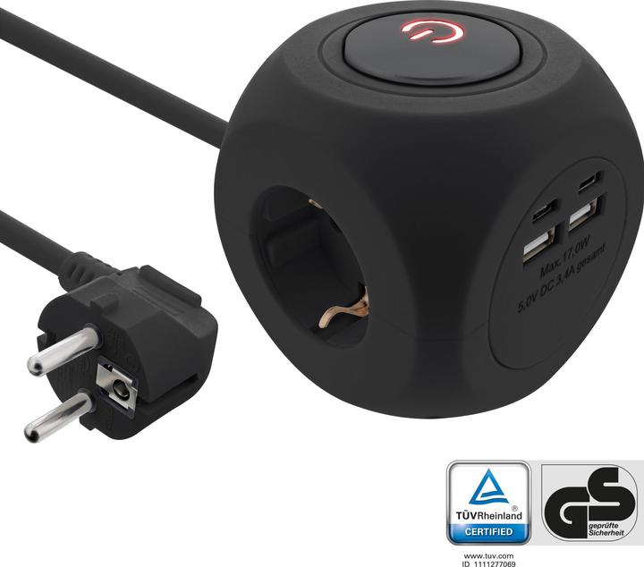 Produktbild InLine Charging Cube (1 x, USB-A, USB-C, 2 m)