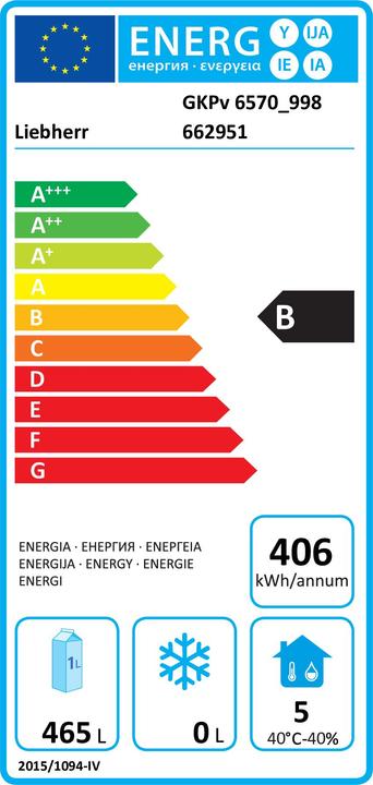 Etichetta energetica Liebherr GKPV-6570-43 (465 l)